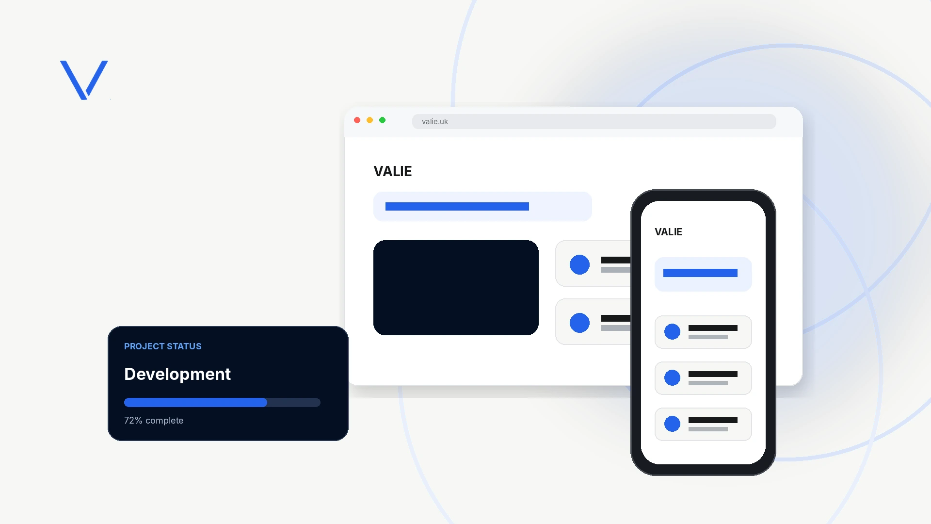 VALIE website and client portal showcase